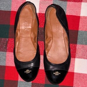 Coach Black Leather Women's Flats